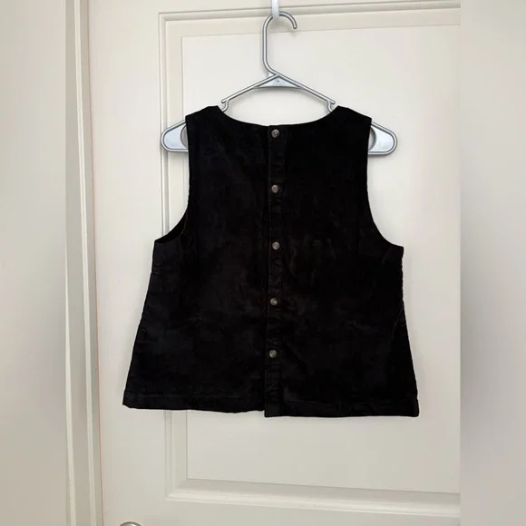 Pact Corduroy Sleeveless Black Vest NWOT Size S - Picture 4 of 5